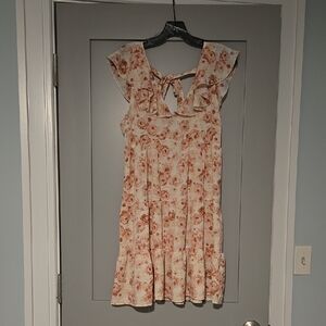 Almost Famous Peach and Cream Textured Dress